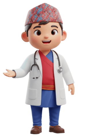Medical doctor providing healthcare services for elderly patients in Nepal